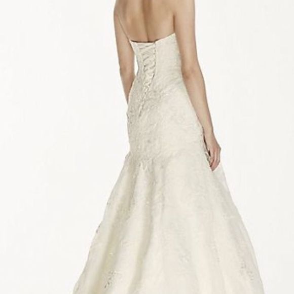 JEWEL BRAND NEW! ORGANZA TRUMPET WEDDING DRESS Ivory color - Picture 6 of 6